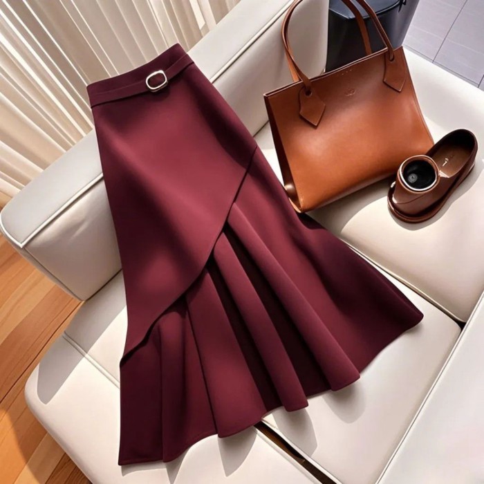 Váy xếp ly dành cho nữ, phong cách mùa hè mới, giảm béo, che da, dài vừa phải, váy chữ A