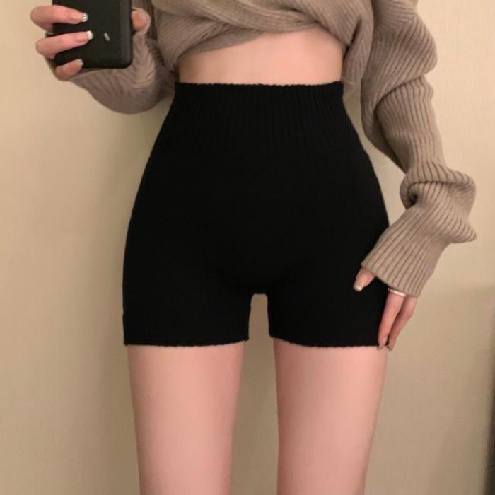 Học sinh mùa đông phong cách Hàn Quốc quần an toàn chống tiếp xúc quần short ấm áp dệt kim quần cạp