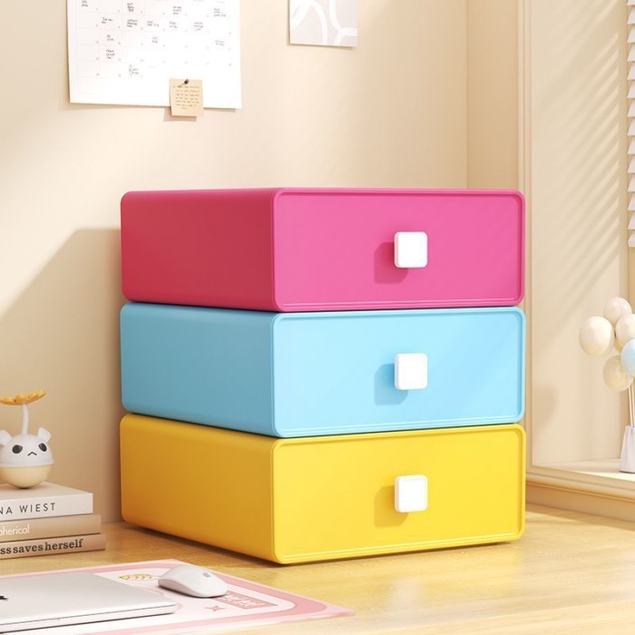 Hộp lưu trữ máy tính để bàn Loại ngăn kéo Hộp lưu trữ nhiều lớp Kệ văn phòng Hộp sắp xếp