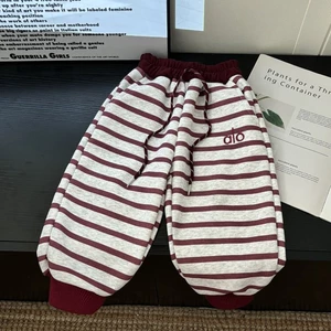 Quần legging sọc mới mùa xuân thu dành cho trẻ em dành cho bé trai và bé gái, quần lửng rộng rãi, t