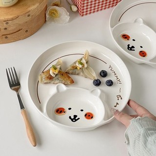 Tấm bánh bao sáng tạo Tấm gốm dễ thương Tấm đóng gói tròn chịu nhiệt độ cao
