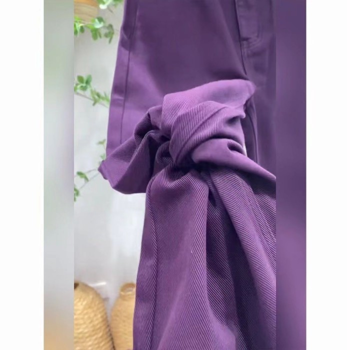 Kích Thước Lớn Phong Cách Hàn Quốc Cao Cấp Thường Ngày Nho Tím Quần Jean Nữ Xuân Thu Mới Ống