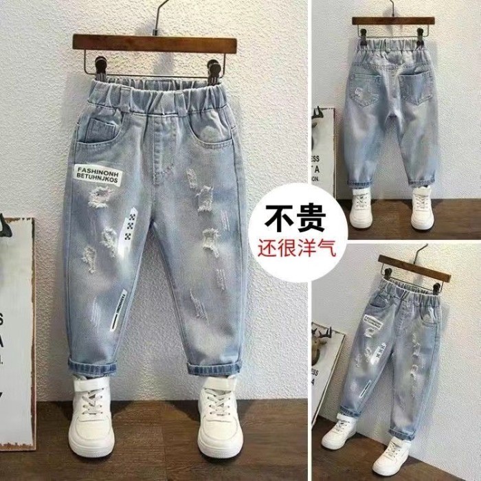 Quần bé trai, quần jean, denim mềm mại, phong cách xuân thu, quần baby Daddy cho bé, phong cá