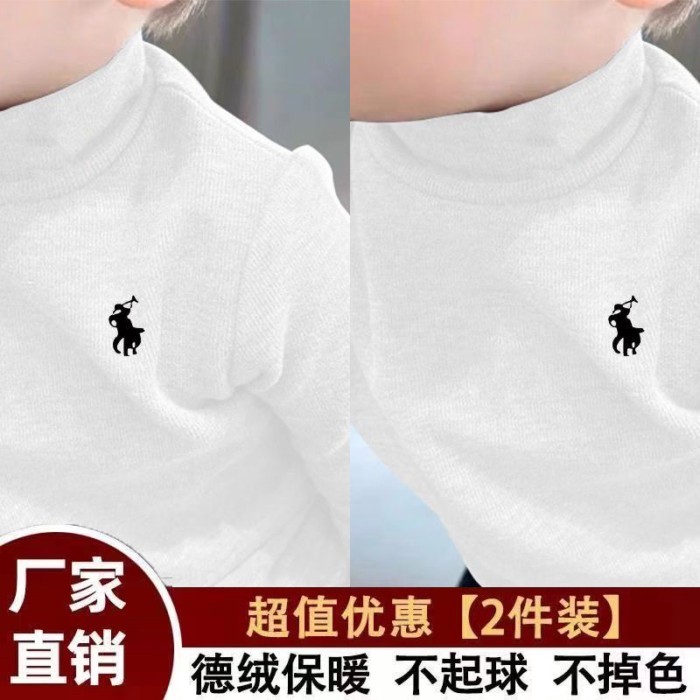 Áo cổ lọ nửa cổ cho trẻ em mới ấm áp của Đức nhung dài tay lớp nền cho bé trai với quần lót á