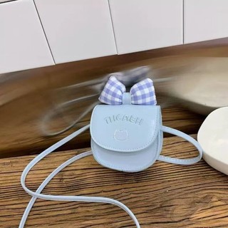 Túi đựng phụ kiện nơ kẻ sọc tinh tế và ngọt ngào công chúa Túi đựng son môi đeo chéo cho bé