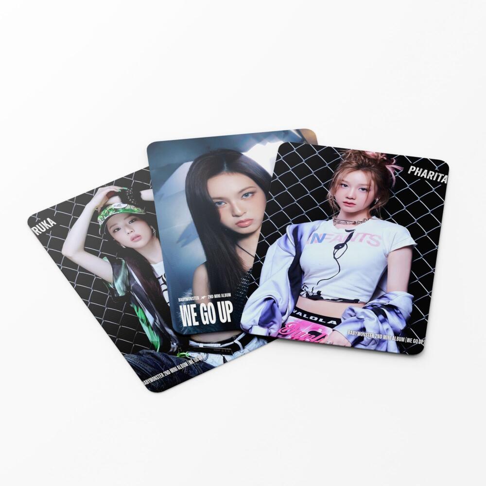 LINXX 55 CÁI BABYMONSTER WE GO UP Album Lomo Cards Kpop Girl Group Fan Collection Laser Holographic Photocards với lấp lánh lấp lánh Quà tặng sinh nhật ngày lễ cho người hâm mộ Kpop