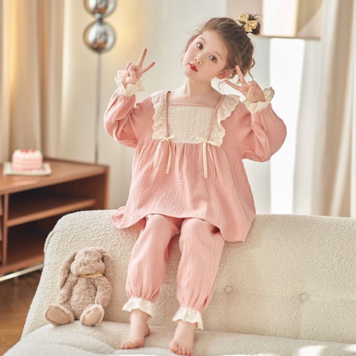 Bộ Đồ Ngủ Bé Gái Mới Mùa Xuân Thu Đông Phong Cách Hàn Quốc Dài Tay Phù Hợp Với Bé Gái Cho Trẻ