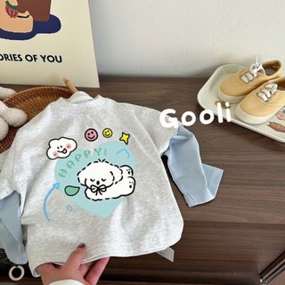 Áo đáy quần cho bé trai và bé gái, áo dài tay giả cổ tròn cotton nguyên chất