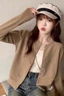 Áo len len mỏng màu trơn phong cách Hàn Quốc dành cho nữ có nút cài áo cardigan dệt kim thông thườn