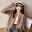 Áo len len mỏng màu trơn phong cách Hàn Quốc dành cho nữ có nút cài áo cardigan dệt kim thông thườn
