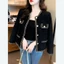 Áo khoác len giả nhung hai mặt Xiaoxiang Hàn Quốc áo len cardigan dáng rộng xuân thu khí chất xã hộ