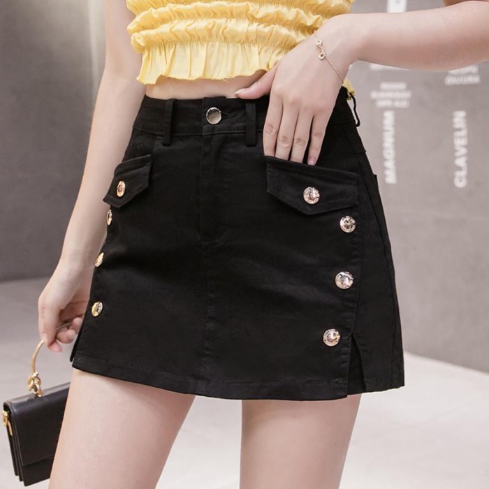 quần short denim và quần culottes thời trang xuân hè mới dành cho nữ quần culottes cỡ lớn mỏng n