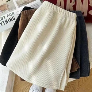 Chân váy nhung nữ, váy giả hai dây, xếp lớp bên trong, rèm mông váy đa năng