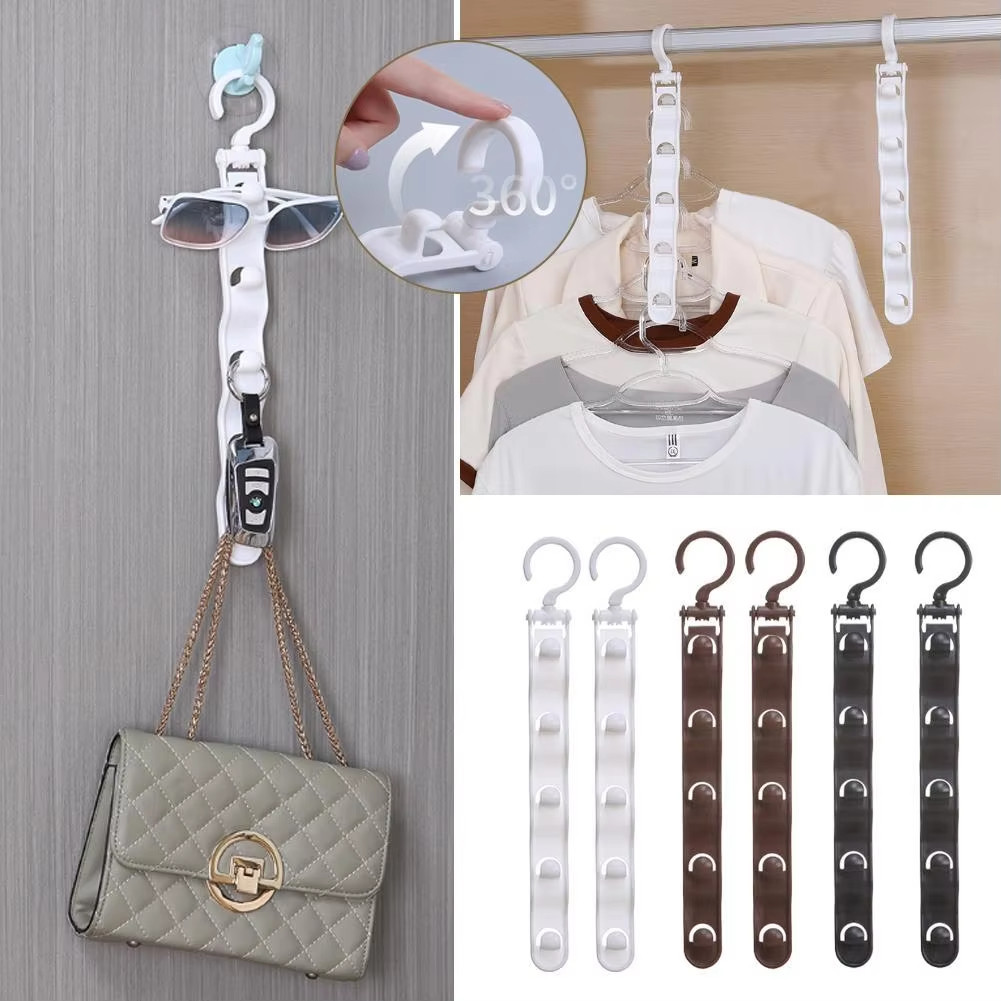 3 Chiếc Đa Năng Chắc Chắn Tiết Kiệm Không Gian Móc Treo Thiết Kế 5 Lỗ Tủ Quần Áo Sắp Xếp Móc Treo Nhựa Chống Gió Cho Phòng Gia Đình Tủ Quần Áo Dụng Cụ Bảo Quản