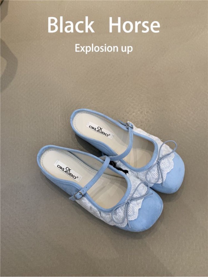 Gentle Fairy Baotou Nửa Dép Áo khoác ngoài nữ Ren Nửa Dép Nữ