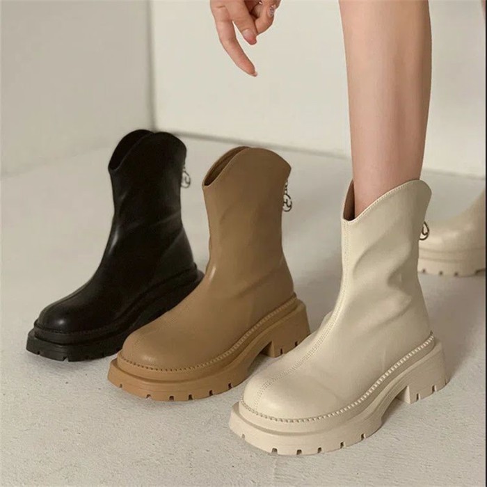 Bốt Martin đế dày cho nữ, bốt ngắn, bốt nữ, bốt cao đến giữa bắp chân cho nữ