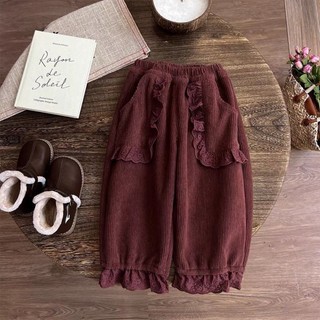 Quần nhung bé gái phong cách thu đông, quần nhung kiểu mới