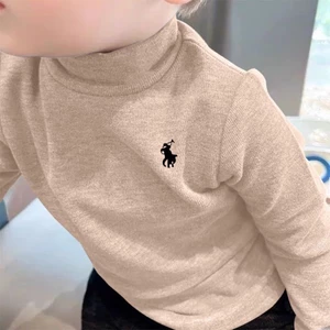 Áo cổ lọ nửa cổ cho trẻ em mới ấm áp của Đức nhung dài tay lớp nền cho bé trai với quần lót á