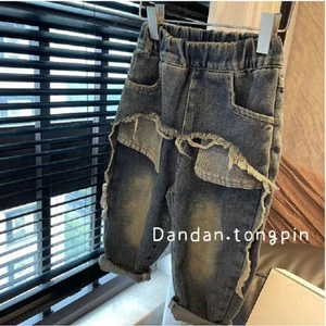 Quần jean trẻ em, quần retro xuân thu, quần ống rộng cho bé trai và bé gái, quần ống đứng đẹp