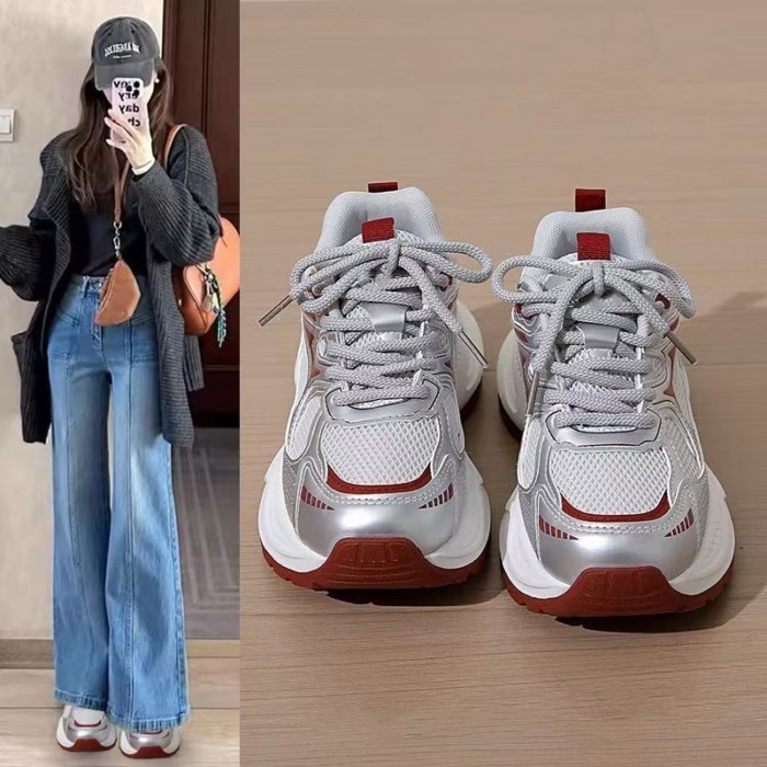 Giày bố siêu nhẹ cho nữ, giày trắng đế dày để chạy bộ