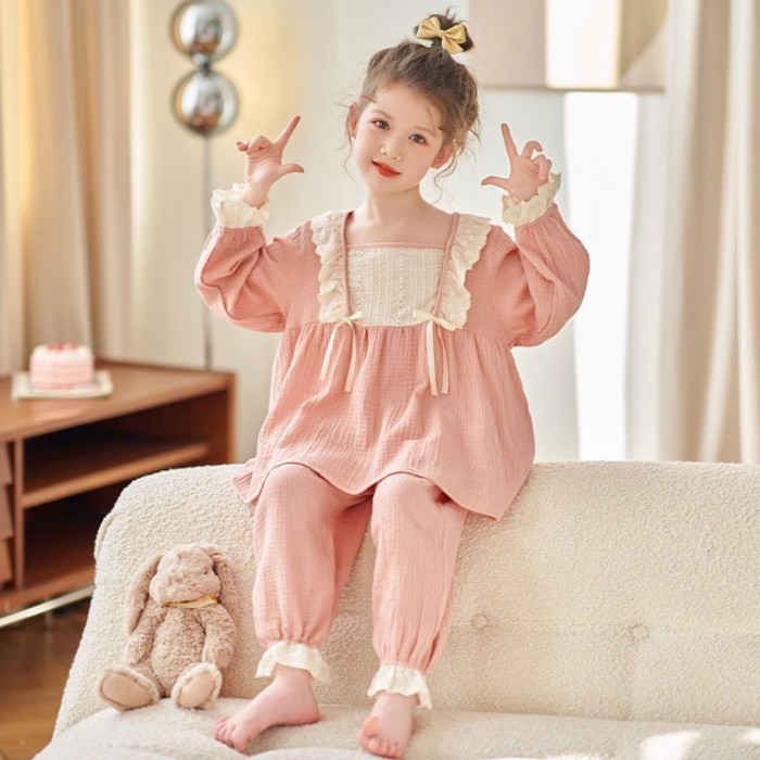 Bộ Đồ Ngủ Bé Gái Mới Mùa Xuân Thu Đông Phong Cách Hàn Quốc Dài Tay Phù Hợp Với Bé Gái Cho Trẻ
