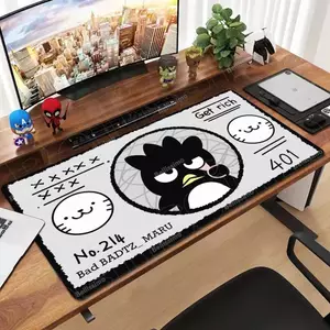 Kawaii Đen Chim Cánh Cụt Chuột Miếng Lót PC Anime Bad Badtz Maru Bàn Phím Thảm Laptop Chơi Game Phụ Kiện Mousepad Cao Su Trang Trí Bàn Thảm