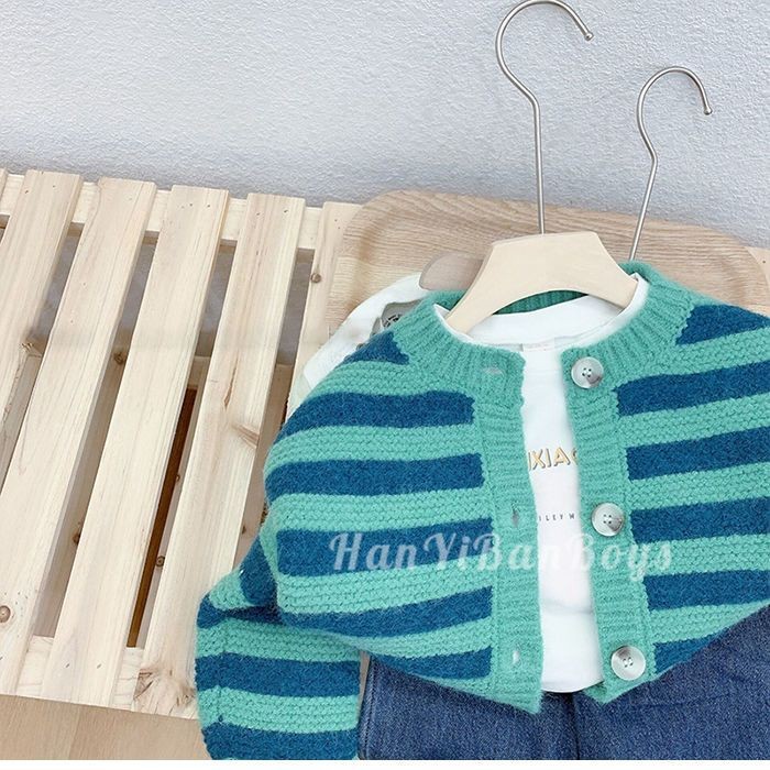Áo Len Cardigan Bé Trai Mùa Xuân Phong Cách Hàn Quốc Quần Áo Trẻ Em Phong Cách Hàn Quốc Thời
