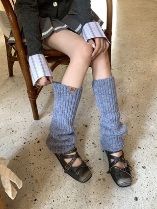 Have u desgin Luokou có nhãn Tất len Nữ Len Dày Ấm Áp Sang Trọng Tất Chân Bao Phong Cách Cơ Bản Đi Lại Hàng Ngày