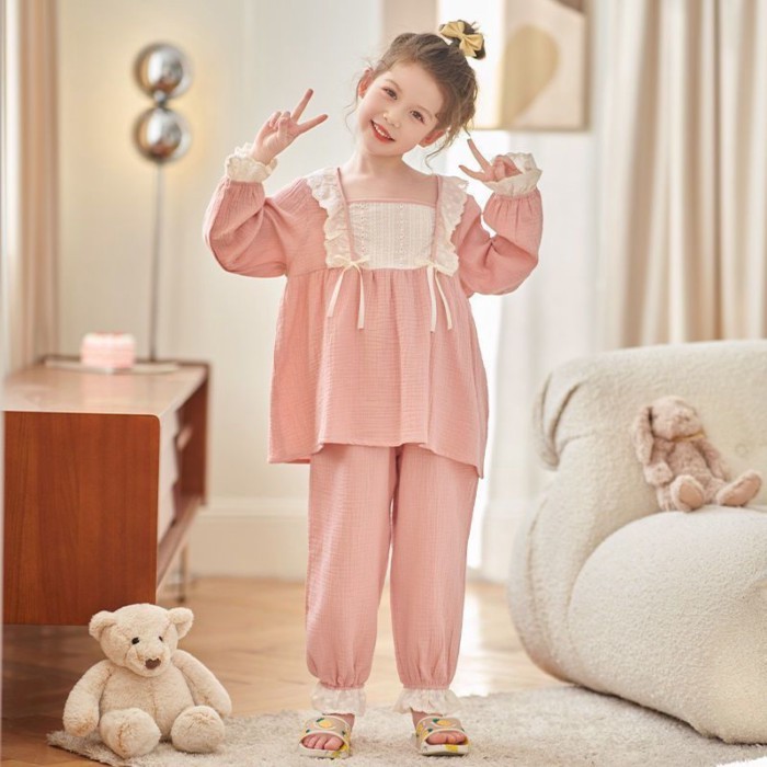 Bộ Đồ Ngủ Bé Gái Mới Mùa Xuân Thu Đông Phong Cách Hàn Quốc Dài Tay Phù Hợp Với Bé Gái Cho Trẻ