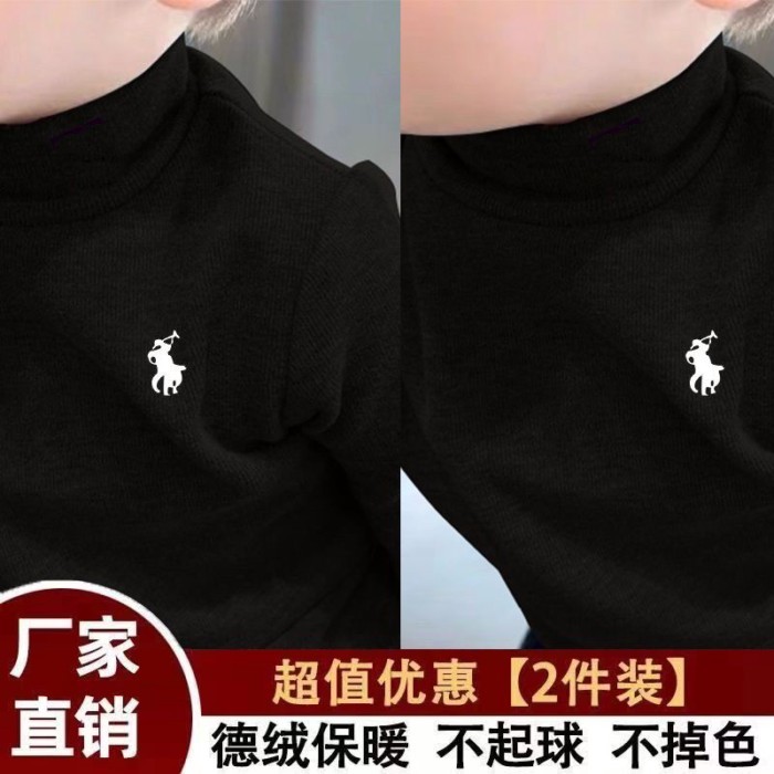 Áo cổ lọ nửa cổ cho trẻ em mới ấm áp của Đức nhung dài tay lớp nền cho bé trai với quần lót á