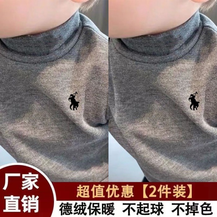 Áo cổ lọ nửa cổ cho trẻ em mới ấm áp của Đức nhung dài tay lớp nền cho bé trai với quần lót á