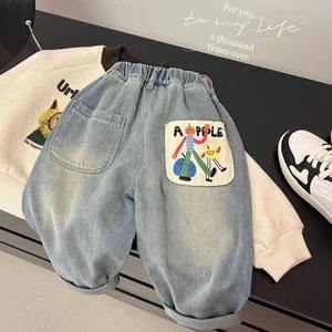 Quần bé trai, quần jean, denim mềm mại, phong cách xuân thu, quần baby Daddy cho bé, phong cá