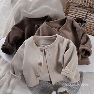 Áo len ấm áp cho bé, áo rộng rãi cho bé trai, áo khoác bé gái, lông cừu thông thường