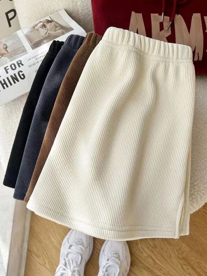 Chân váy nhung nữ, váy giả hai dây, xếp lớp bên trong, rèm mông váy đa năng
