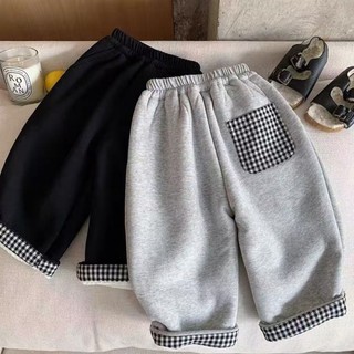 Quần nhung một mảnh dày mùa đông cho bé trai và bé gái, quần thể thao nhung thẳng phong cách mới ch