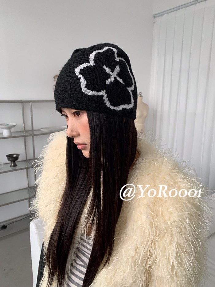 Mũ len Jacquard dệt kim phong cách Hàn Quốc, giữ ấm hiệu quả