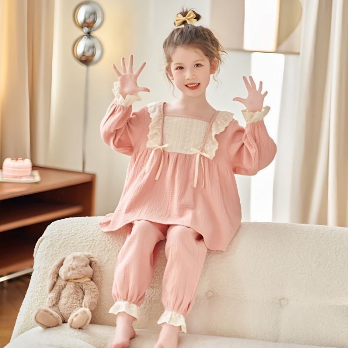 Bộ Đồ Ngủ Bé Gái Mới Mùa Xuân Thu Đông Phong Cách Hàn Quốc Dài Tay Phù Hợp Với Bé Gái Cho Trẻ