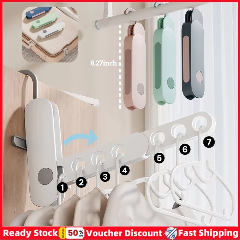 Mới Di Động 7 Lỗ Quần Áo Du Lịch Móc Treo Có Thể Gập Lại Treo Tường Sấy Móc Treo Du Lịch Có Móc Áo Cho Doanh Nhân Cắm Trại Du Lịch & Nhà