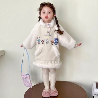 Váy công chúa thời trang Váy nhung dày cho bé gái Váy nỉ dày