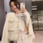 Áo khoác len giả nhung hai mặt Xiaoxiang Hàn Quốc áo len cardigan dáng rộng xuân thu khí chất xã hộ