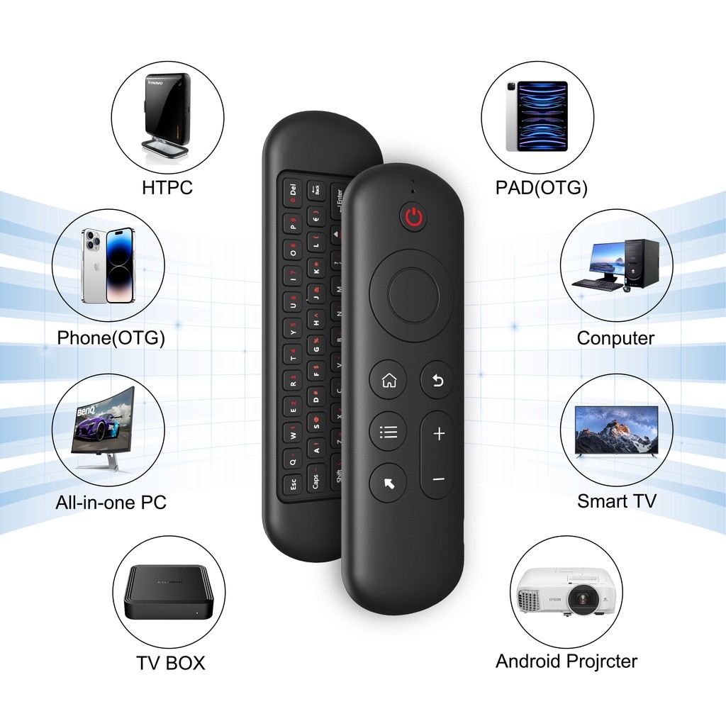Bàn Phím Mini 2IN1 Chuột Không Dây 2.4G Bluetooth 5.0 Có Đèn Nền Điều Khiển Từ Xa Bằng Giọng Nói Cho Máy Tính Laptop Android TV Box Smart TV