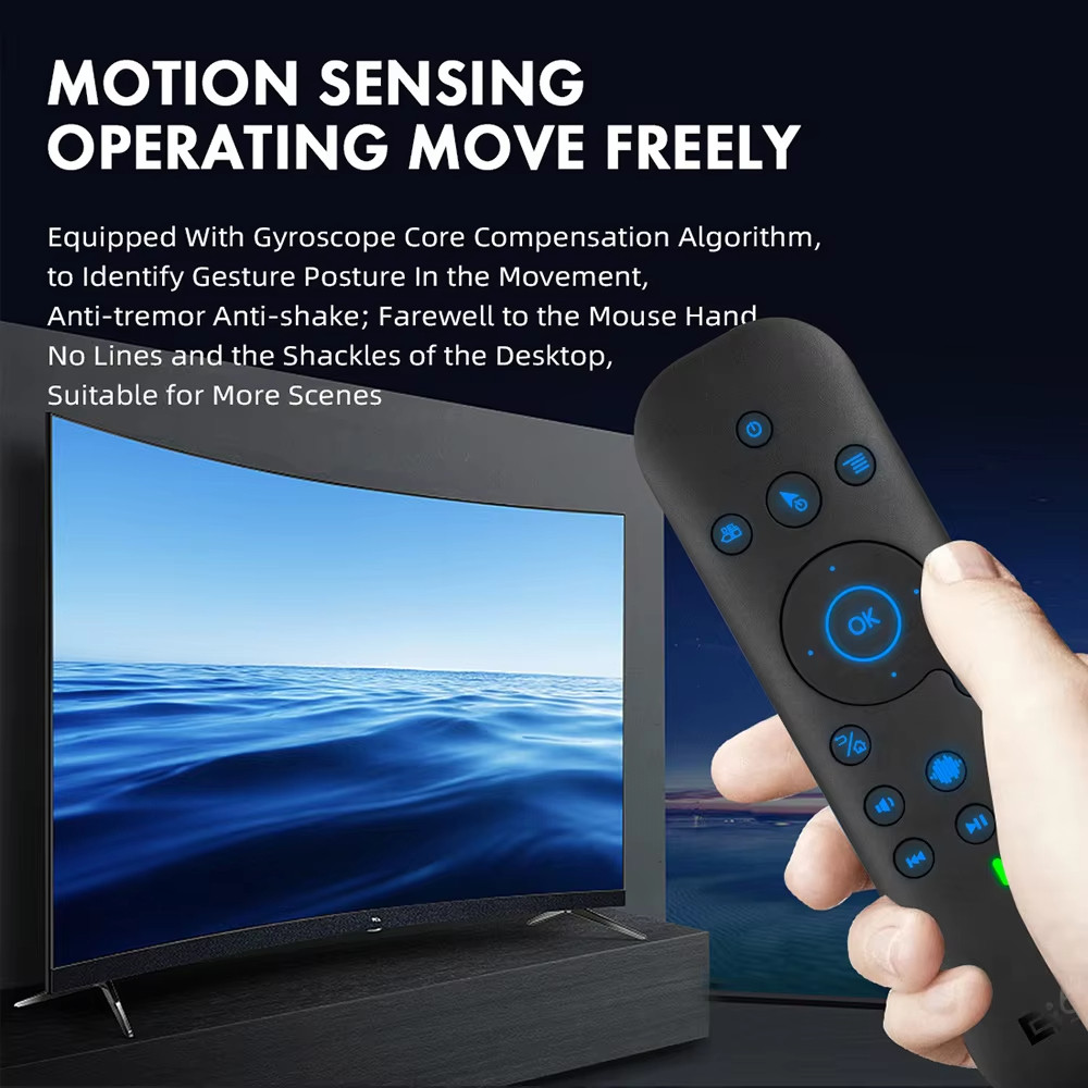Bàn Phím Mini 2IN1 Chuột Không Dây 2.4G Bluetooth 5.0 Có Đèn Nền Điều Khiển Từ Xa Bằng Giọng Nói Cho Máy Tính Laptop Android TV Box Smart TV