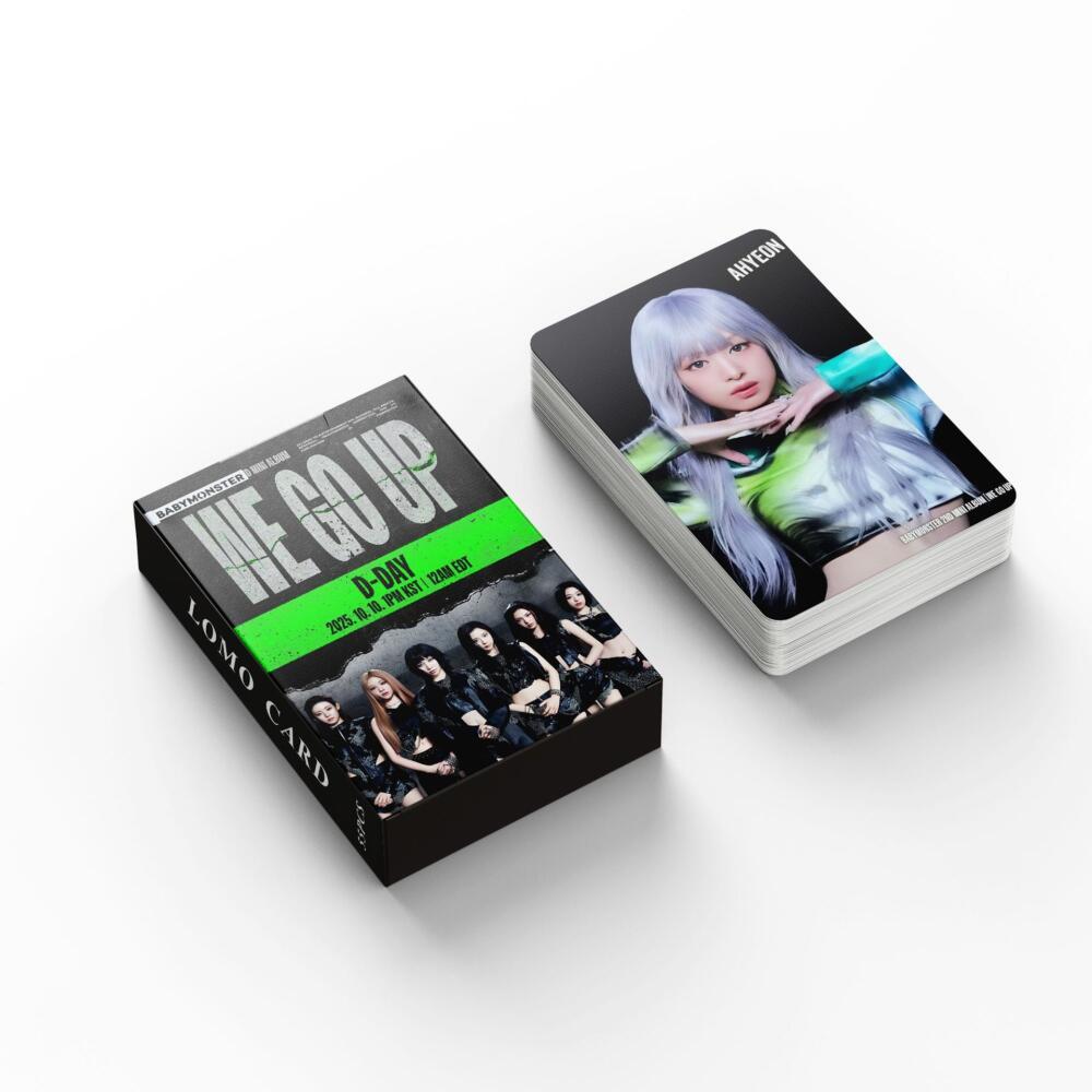 LINXX 55 CÁI BABYMONSTER WE GO UP Album Lomo Cards Kpop Girl Group Fan Collection Laser Holographic Photocards với lấp lánh lấp lánh Quà tặng sinh nhật ngày lễ cho người hâm mộ Kpop