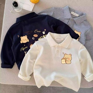 Áo thun Polo dài tay, áo phông, áo đáy mỏng, áo thun xinh xắn cho bé trai và bé gái