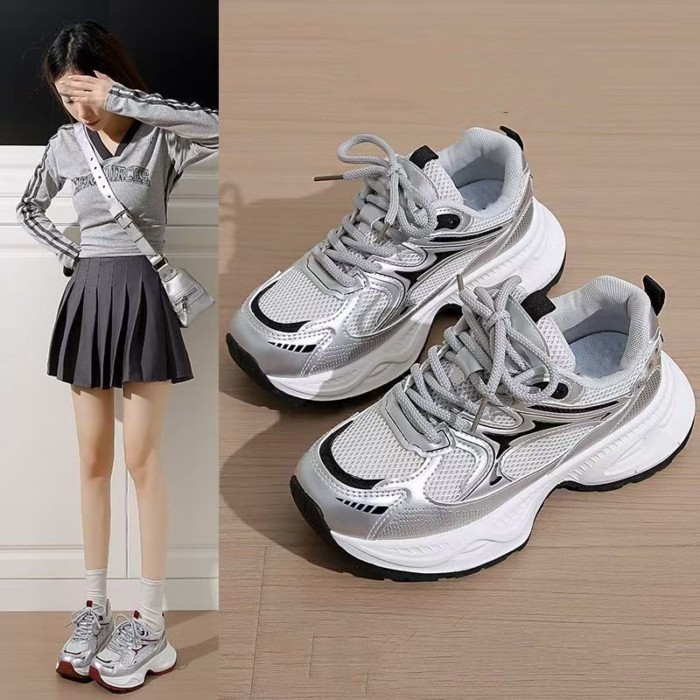 Giày bố siêu nhẹ cho nữ, giày trắng đế dày để chạy bộ