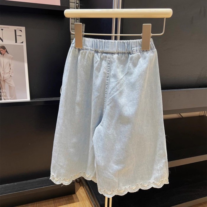 Quần Denim Chín Điểm Thời Trang Và Đa Năng Cho Nữ Mùa Hè Mới Phong Cách Hàn Quốc Ren Bé Viền
