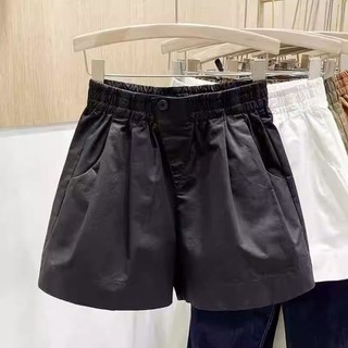 Quần short nữ phong cách mới mặc ngoài mùa hè, quần ống rộng dáng rộng, quần ống rộng cạp cao