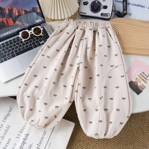 Quần dài xuân thu bé gái, quần bó chân mới cho bé, quần thể thao cotton phong cách, hợp thời trang