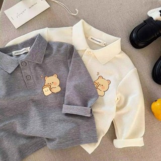 Áo thun Polo dài tay, áo phông, áo đáy mỏng, áo thun xinh xắn cho bé trai và bé gái