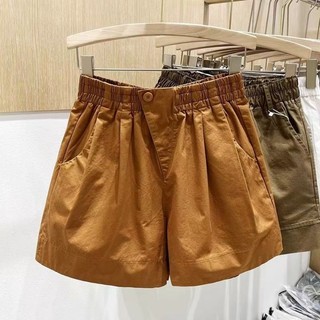Quần short nữ phong cách mới mặc ngoài mùa hè, quần ống rộng dáng rộng, quần ống rộng cạp cao